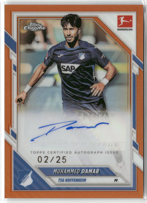 Fußball Muhammed Damar 2025-26 Topps Chrome Bundesliga #BA-MD True Orange Auto 02/25 TSG Hoffenheim Trading Card Original
