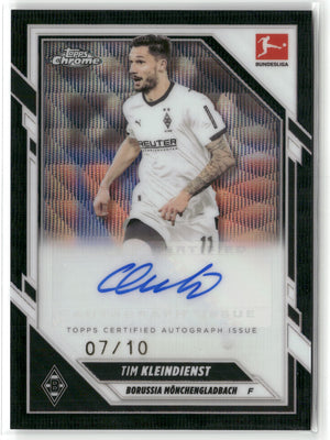 Fußball Tim Kleindienst 2025-26 Topps Chrome Bundesliga #BA-TK Black Wave Auto 07/10 Borussia Mönchengladbach Trading Card Original