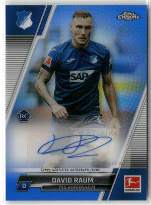 Fußball David Raum 2021-22 Topps Chrome Bundesliga #BCA-DR True Blue Rookie Auto Color Match /299 TSG Hoffenheim Rookie Card RC Trading Card Original