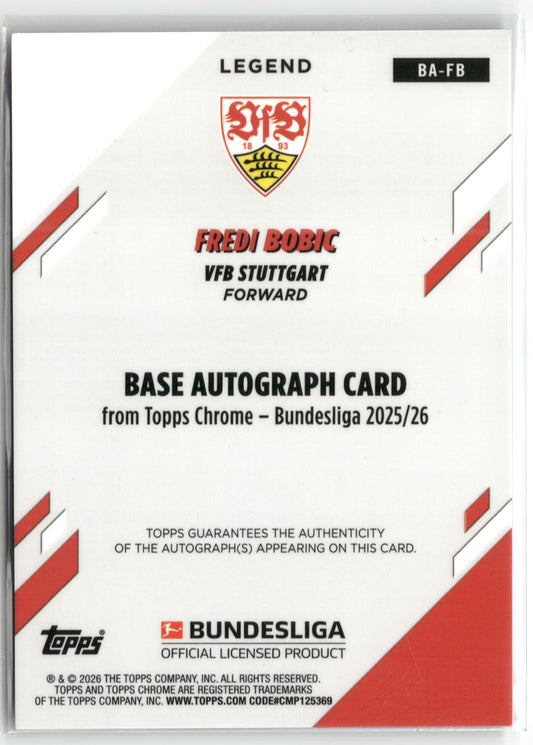 Fußball Fredi Bobic 2025-26 Topps Chrome Bundesliga #BA-FB True Black Auto First Of The Line 01/10 VFB Stuttgart Trading Card Original