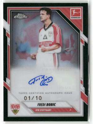 Fußball Fredi Bobic 2025-26 Topps Chrome Bundesliga #BA-FB True Black Auto First Of The Line 01/10 VFB Stuttgart Trading Card Original