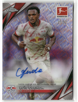 Fußball Loïs Openda 2024-25 Topps Chrome Bundesliga #BA-LO Toppsfractor Auto /52 RB Leipzig Trading Card Original