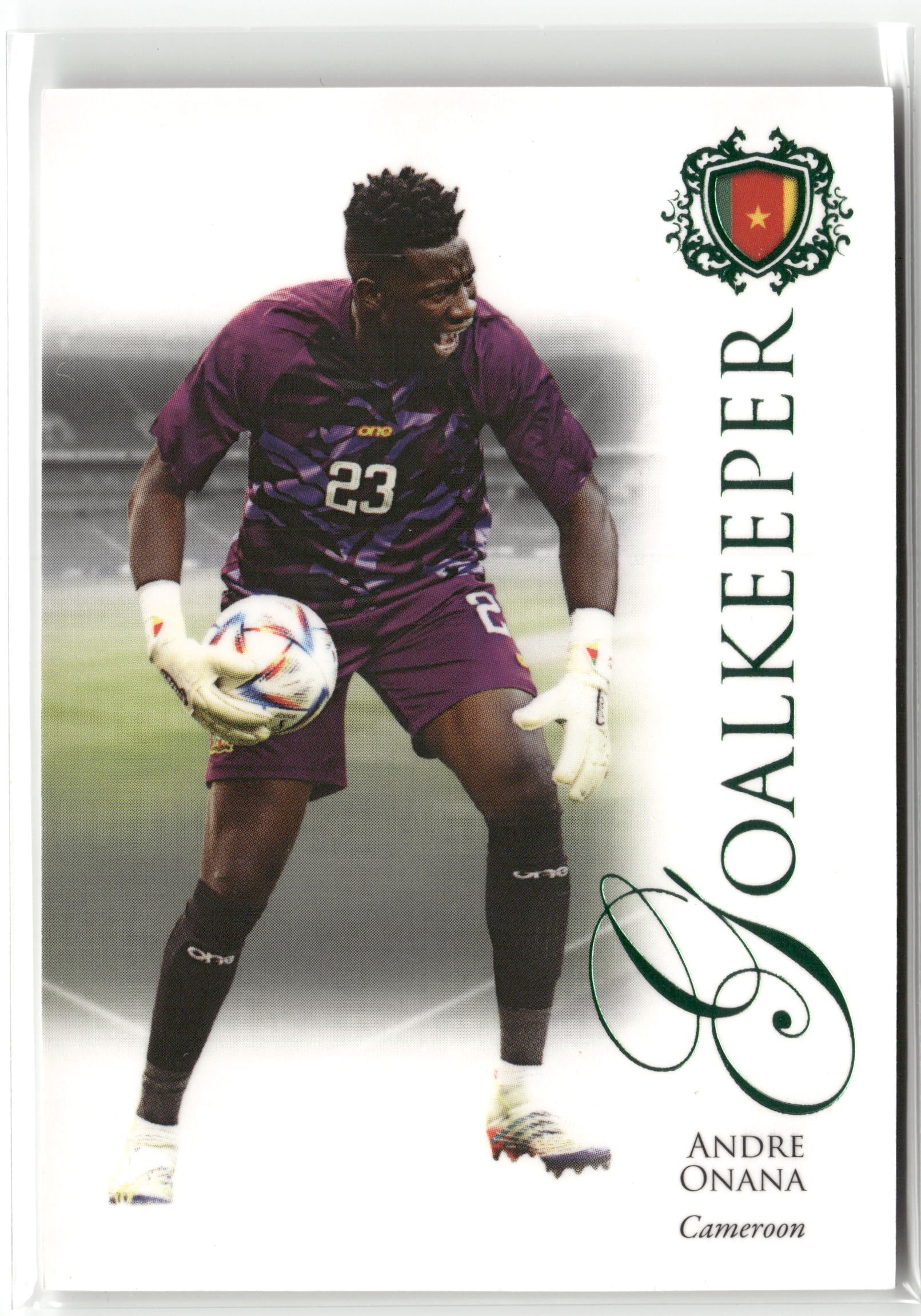 Fußball Andre Onana Futera Unique 2023 #005 Green /20 Cameroon Trading Card Original