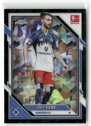 Fußball Fábio Vieira 2025-26 Topps Chrome Bundesliga #36 Sapphire Black 07/10 Hamburger SV Trading Card Original