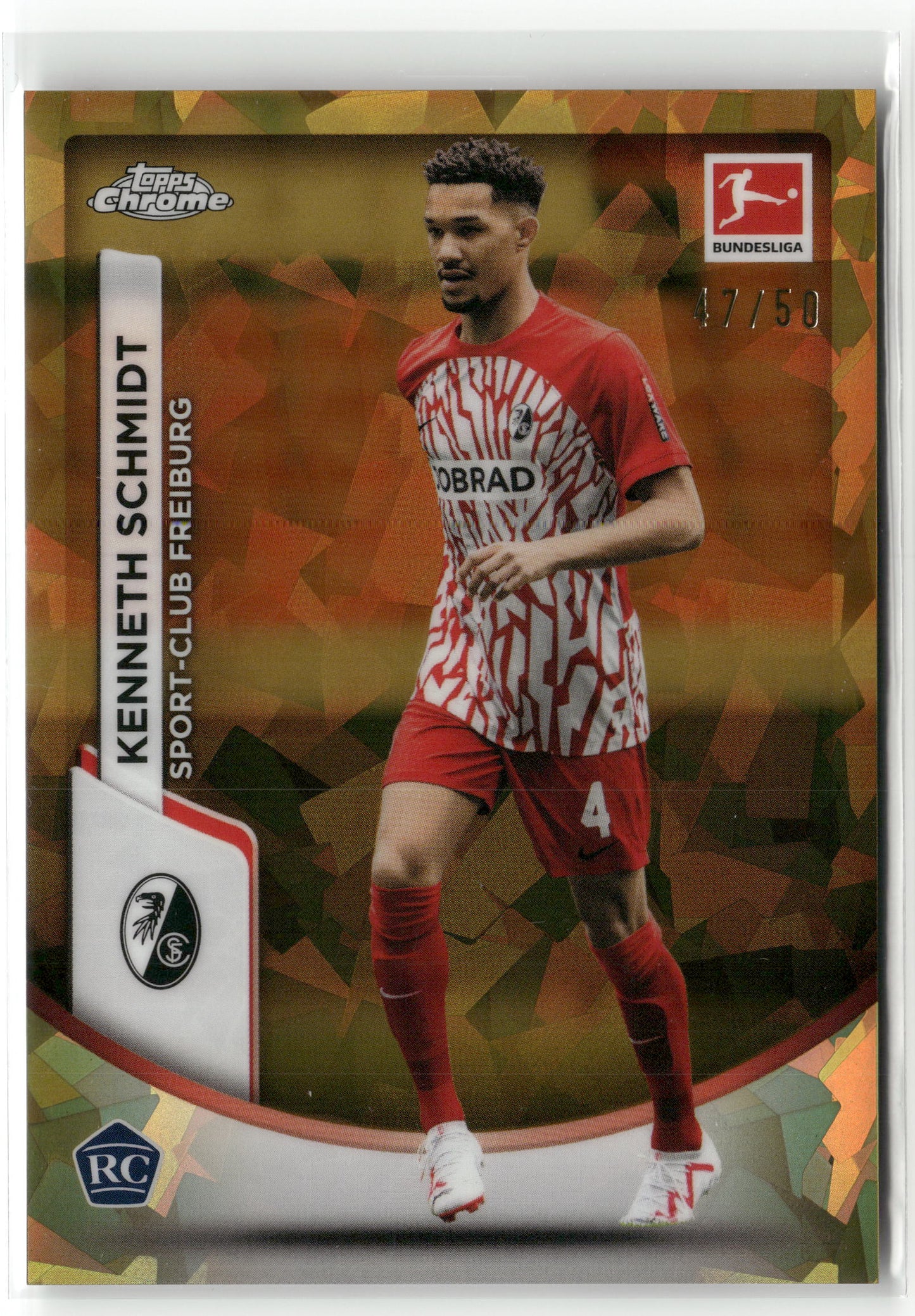 Fußball Kenneth Schmidt 2023-24 Topps Chrome Bundesliga #38 Sport-Club Freiburg Rookie Card RC Trading Card Original