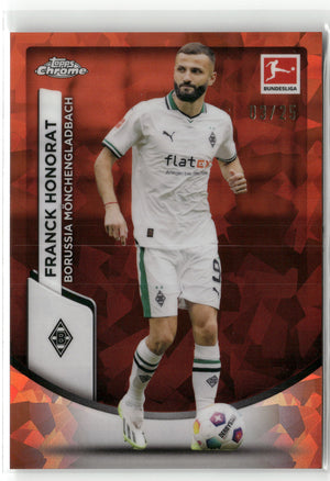 Fußball Franck Honorat 2023-24 Topps Chrome Bundesliga #80 Orange Sapphire /25 Borussia Mönchengladbach Trading Card Original