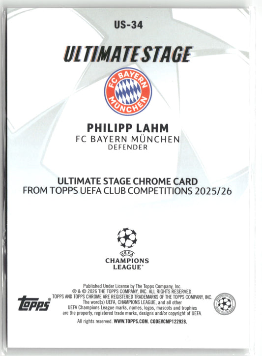 Fußball Philipp Lahm 2025-26 Topps Chrome UEFA Club Competitions #US-34 FC Bayern München Trading Card Original