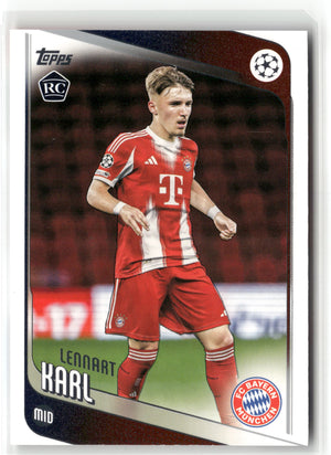 Fußball Lennart Karl 2025-26 Topps Flagship UCC #187 Rookie Card FC Bayern München Rookie Card RC Trading Card Original