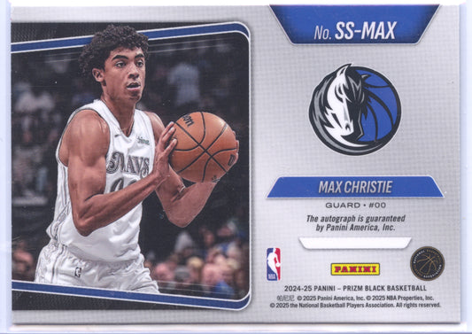 Basketball NBA Max Christie 2024-25 Panini Prizm Black Basketball #SS-MAX Sensational Signatures Dallas Mavericks Trading Card Original