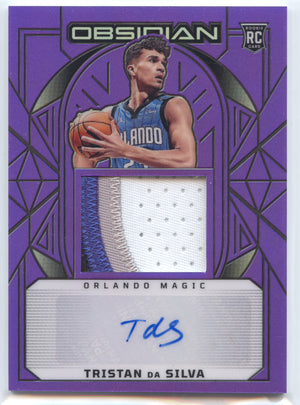 Basketball NBA Tristan da Silva 2024-25 Panini Obsidian Basketball #201 Purple Rookie Auto Relic /75 Orlando Magic Rookie Card RC Trading Card Original