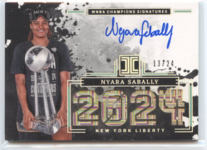 Basketball NBA Nyara Sabally 2025 Panini WNBA Impeccable Basketball #CS-NS Champions Signatures ON-CARD 13/24 New York Liberty Trading Card Original