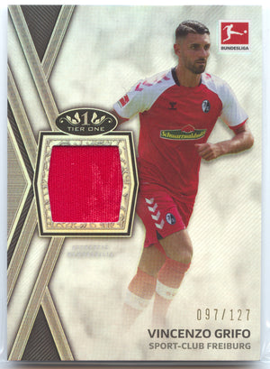 Fußball Vincenzo Grifo 2020/21 Topps Tier One Bundesliga 2020-21 #TR-VG Relic /127 Sport-Club Freiburg Trading Card Original