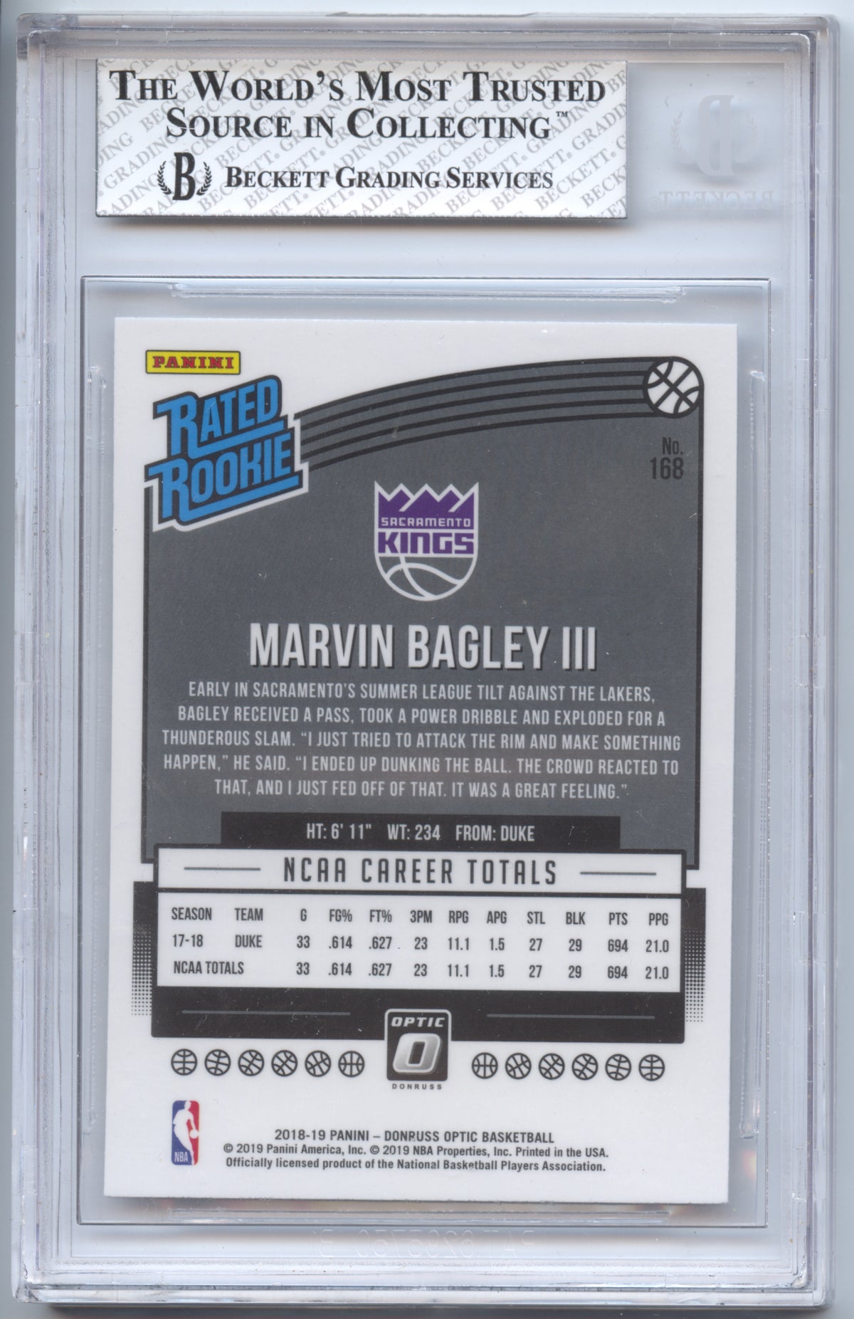 Basketball NBA De'Andre Hunter Rookie - 2019-20 Panini Prizm - BGS 9 - Atlanta Hawks #251 Trading Card Original