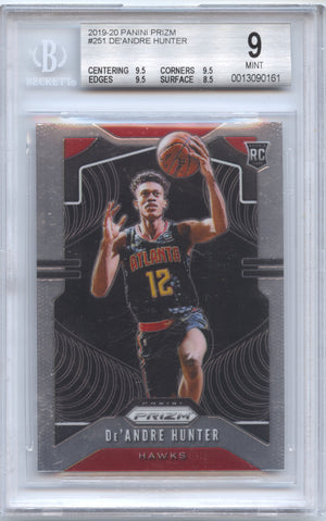 Basketball NBA De'Andre Hunter Rookie - 2019-20 Panini Prizm - BGS 9 - Atlanta Hawks #251 Trading Card Original