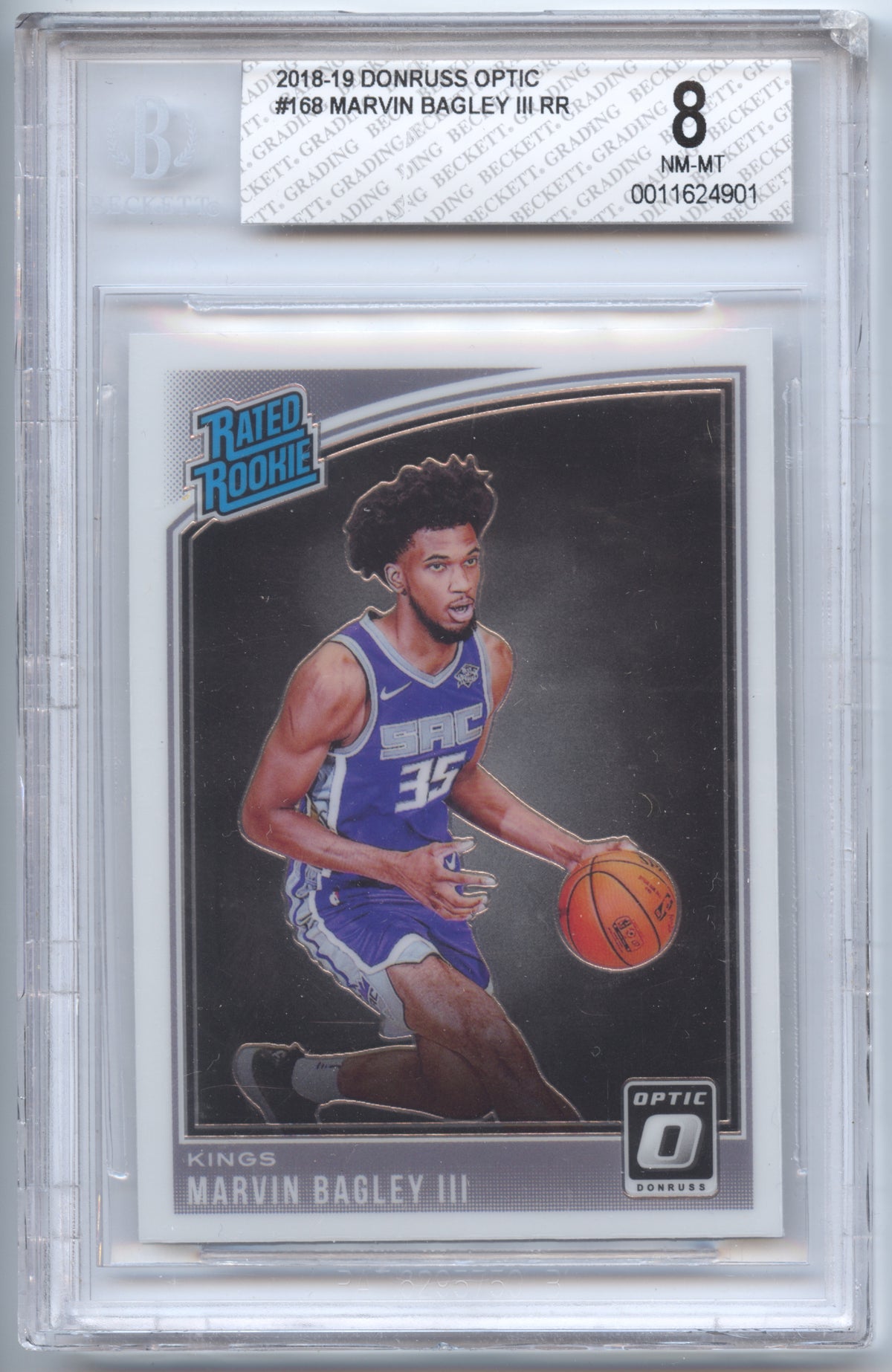 Basketball NBA Marvin Bagley III Rookie - 2018-19 Donruss Optic - BGS 8 - Sacramento Kings #168 Trading Card Original