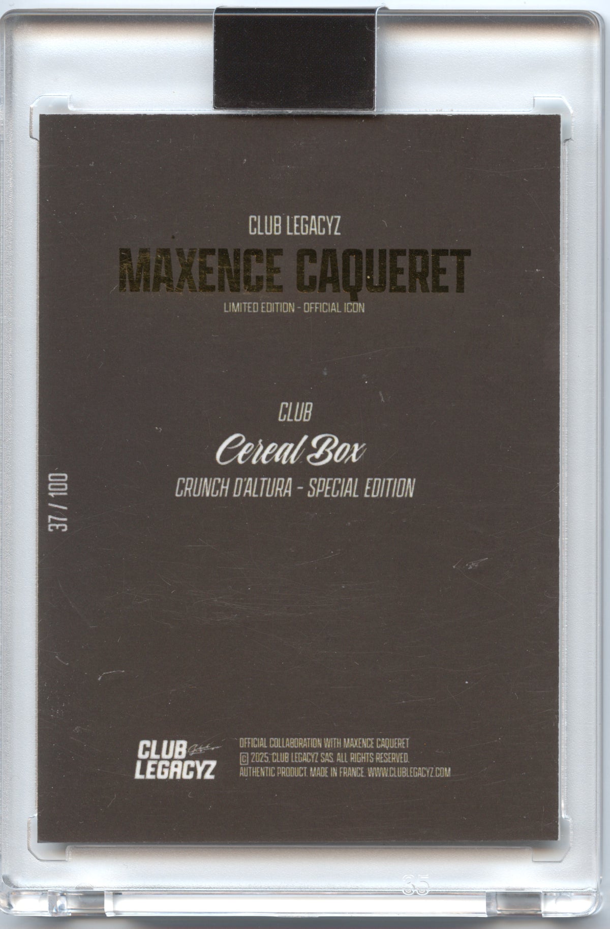 Fußball Maxence Caqueret - Club Legacyz 2025 - /100 - Lyon Trading Card Original