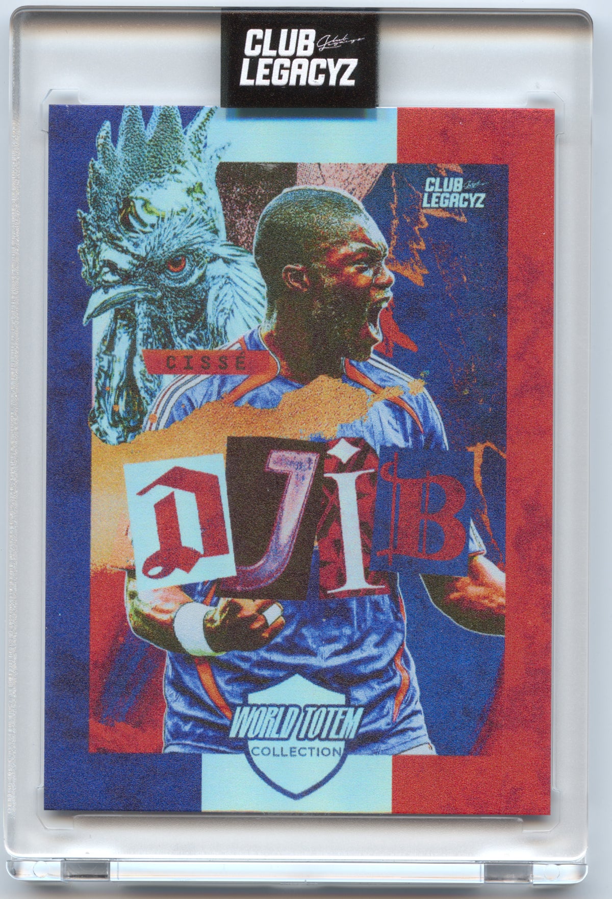 Fußball Djibril Cissé - Club Legacyz 2025 - Crimson Rooster - Classic Edition /100 - France Trading Card Original