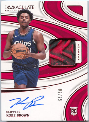 Basketball NBA Kobe Brown Rookie - 2023-24 Panini Immaculate Collection Basketball - Red Sneaker Relic /25 - Los Angeles Clippers #SNS-KBB Trading Card Original