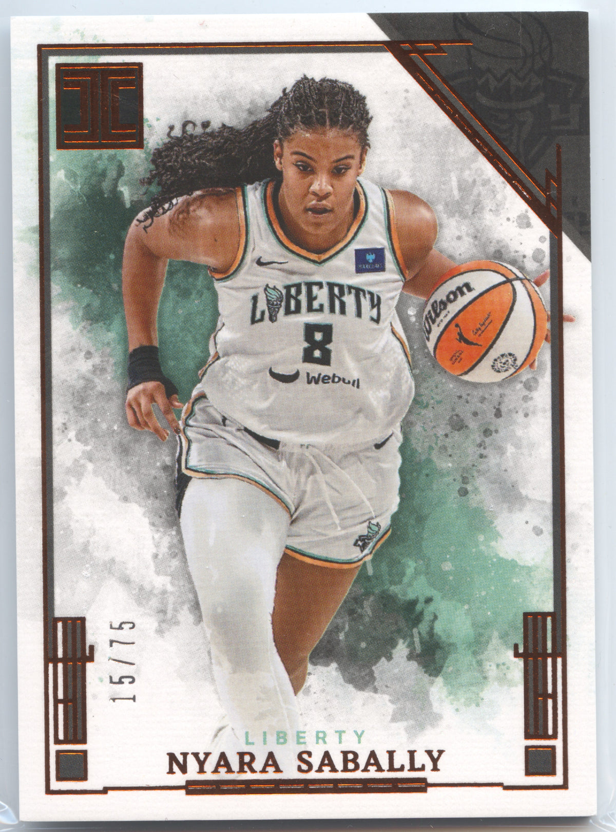 Basketball NBA Nyara Sabally - 2025 Panini Impeccable WNBA Basketball - Bronze /75 - New York Liberty #85 Trading Card Original