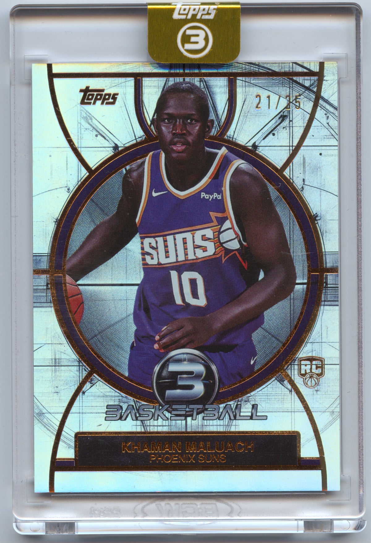 Basketball NBA Khaman Maluach Rookie - 2025-26 Topps 3 Basketball - Bronze /25 - Phoenix Suns #70 Trading Card Original