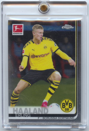 Fußball Erling Haaland Topps Chrome Bundesliga 2019-20 #72 Chrome Borussia Dortmund Trading Card Original
